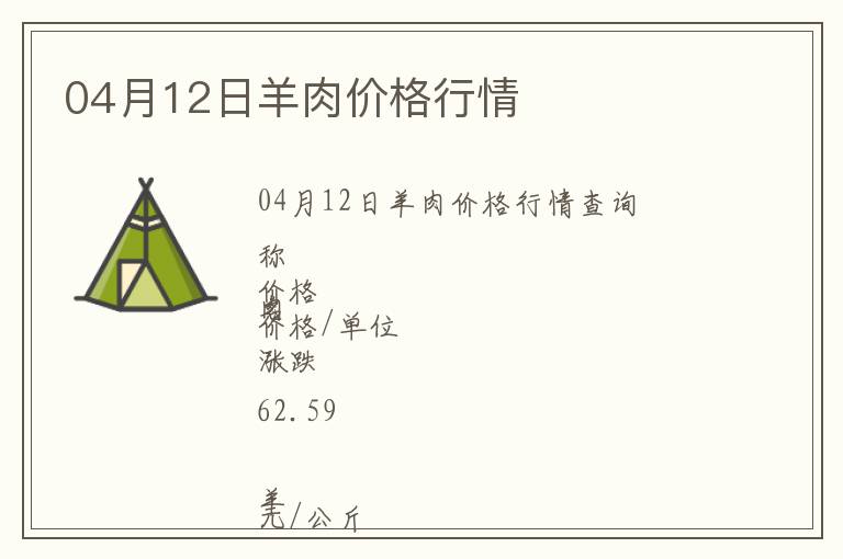 04月12日羊肉價(jià)格行情