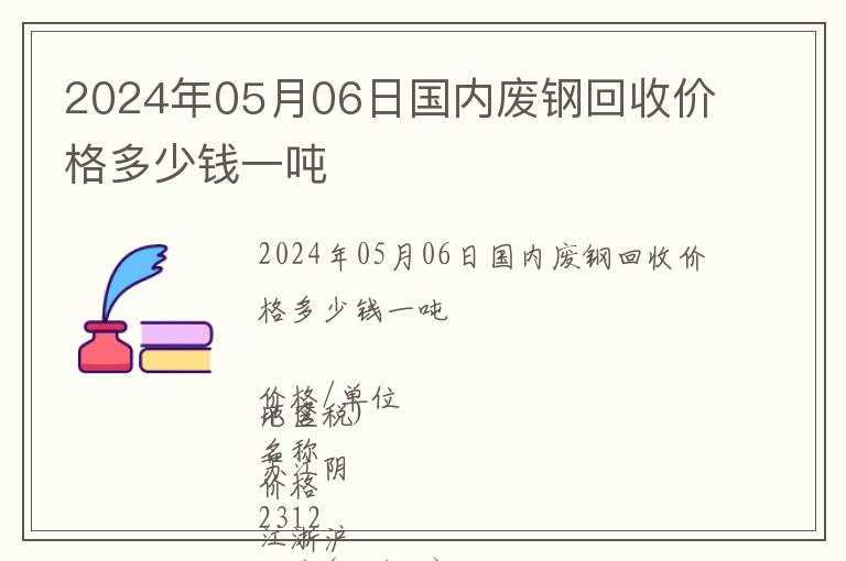 2024年05月06日國內廢鋼回收價格多少錢一噸