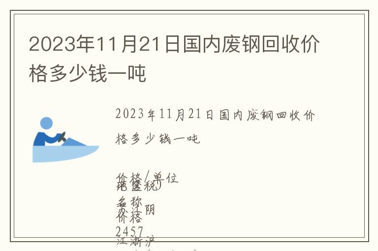 2023年11月21日國內廢鋼回收價格多少錢一噸