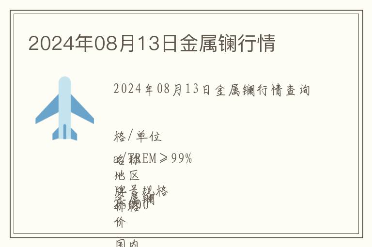 2024年08月13日金屬鑭行情