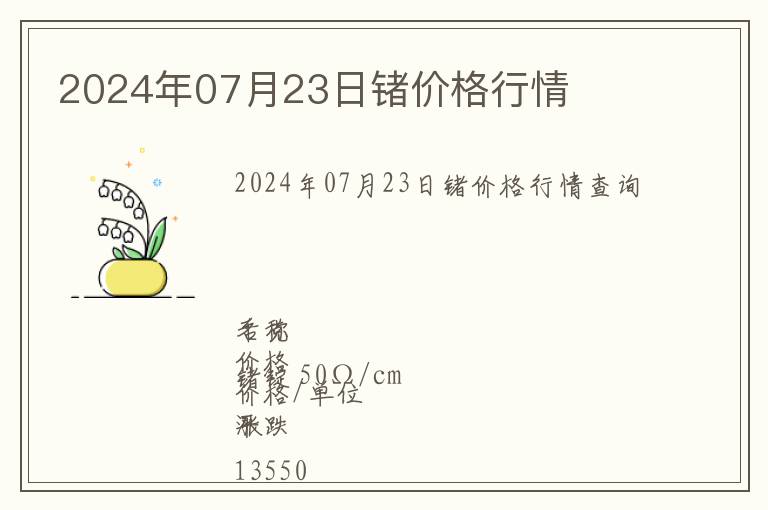 2024年07月23日鍺價(jià)格行情