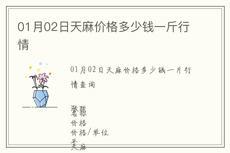 01月02日天麻價格多少錢一斤行情