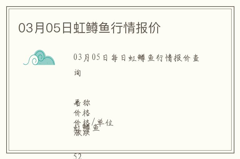 03月05日虹鱒魚行情報價