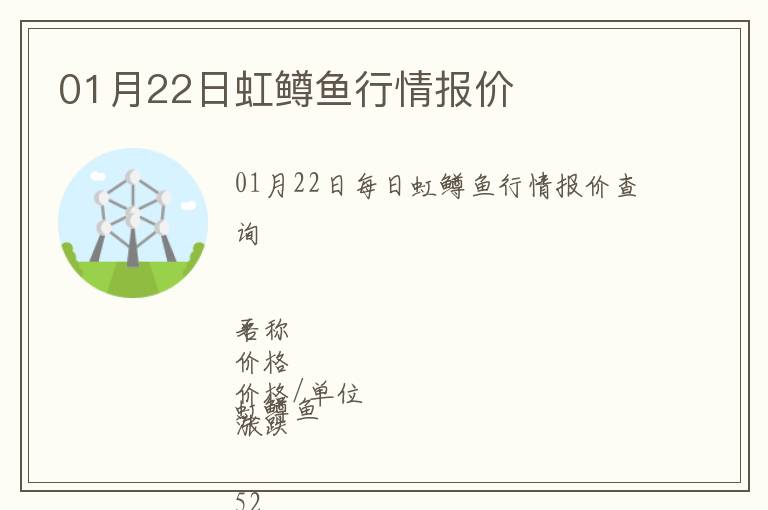 01月22日虹鱒魚行情報(bào)價(jià)