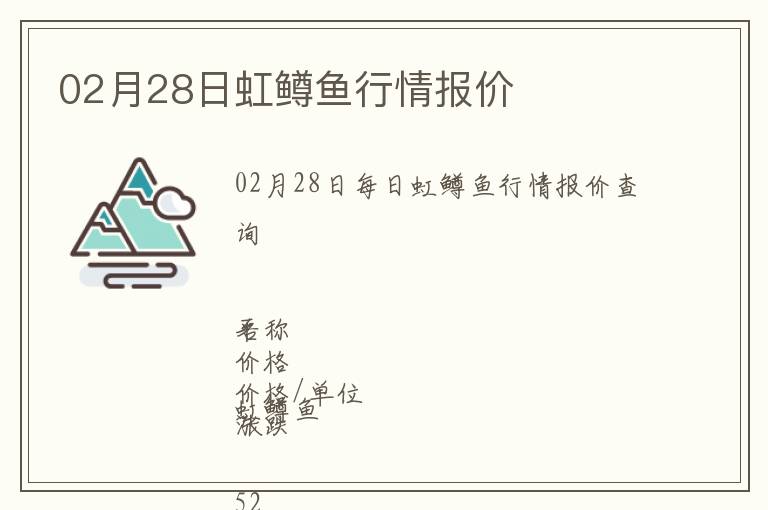 02月28日虹鱒魚行情報價