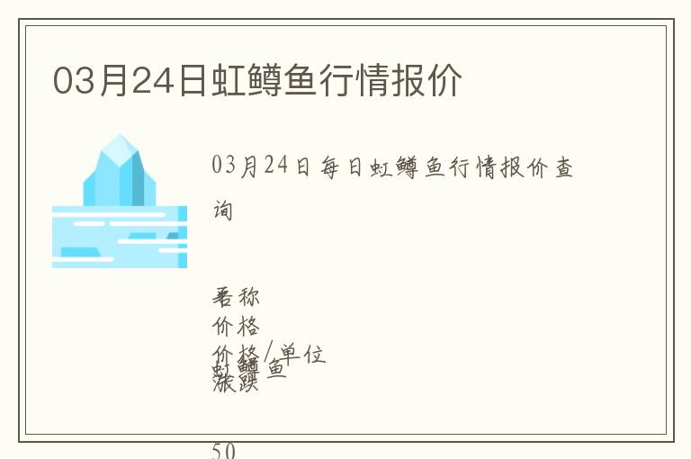 03月24日虹鱒魚行情報價