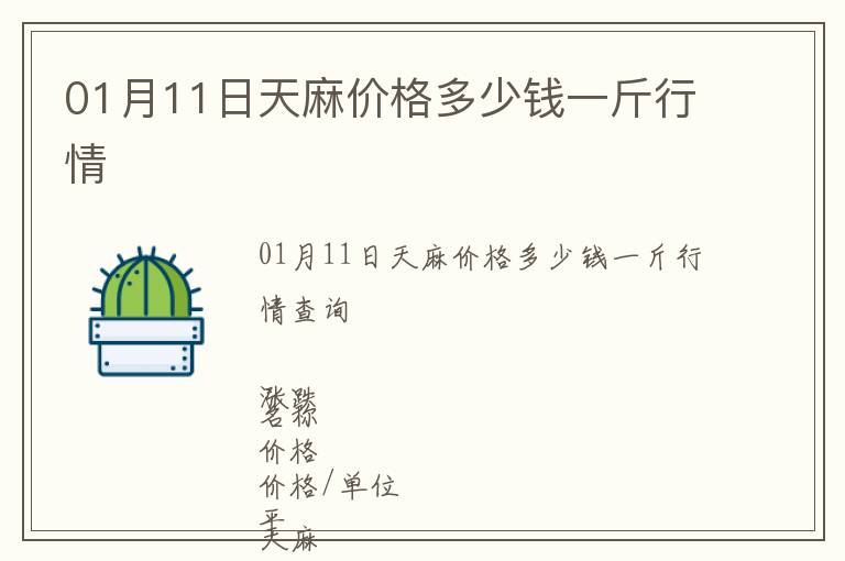 01月11日天麻價(jià)格多少錢一斤行情