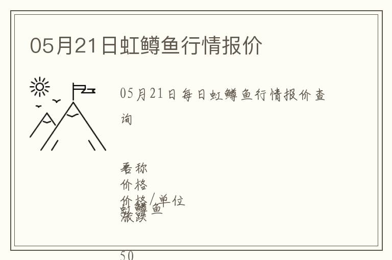 05月21日虹鱒魚行情報價
