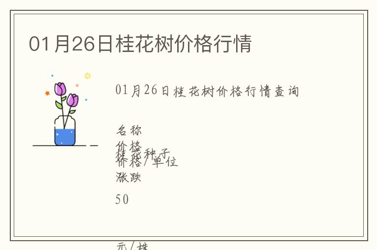01月26日桂花樹價格行情