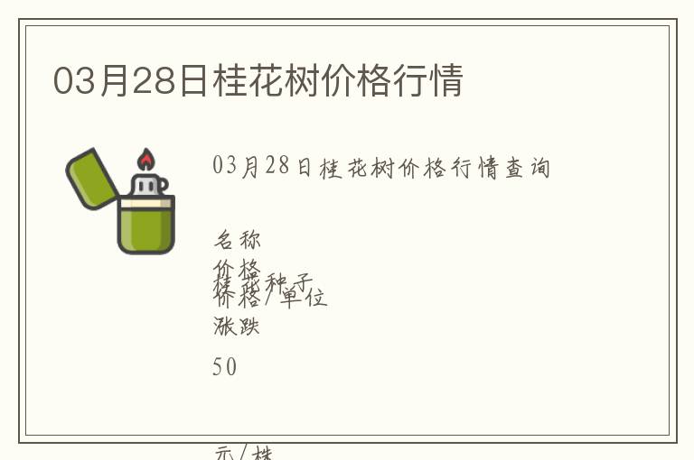 03月28日桂花樹(shù)價(jià)格行情