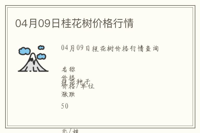 04月09日桂花樹價(jià)格行情