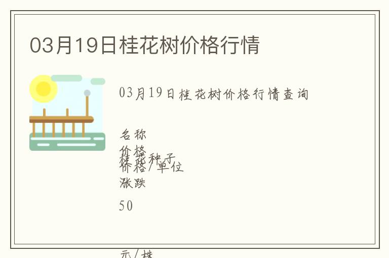 03月19日桂花樹(shù)價(jià)格行情