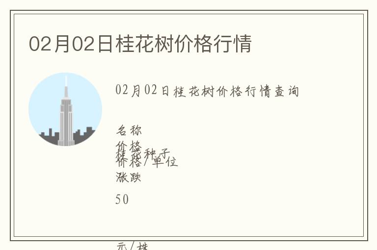02月02日桂花樹價格行情