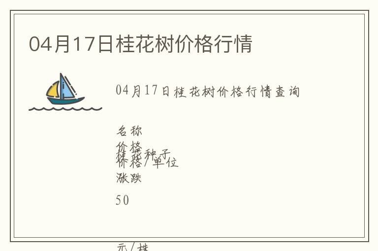 04月17日桂花樹價格行情