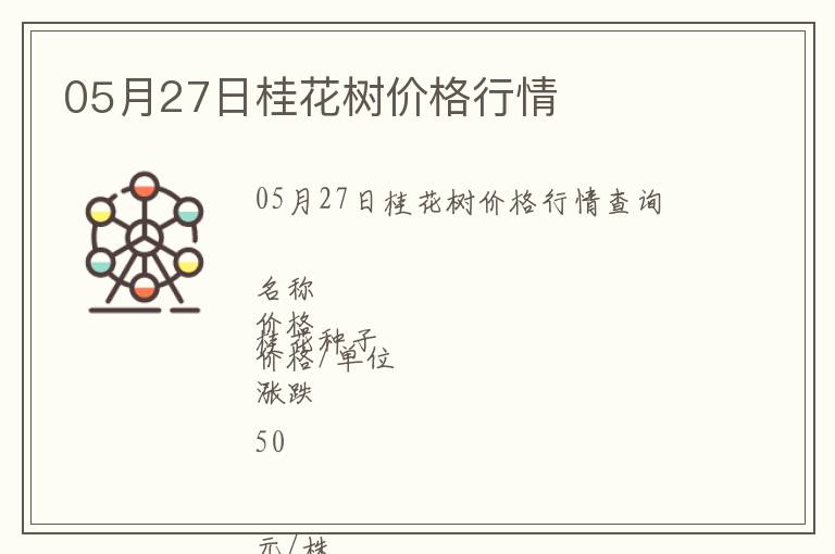 05月27日桂花樹(shù)價(jià)格行情