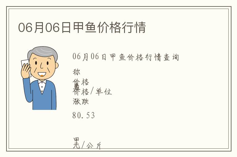 06月06日甲魚價格行情
