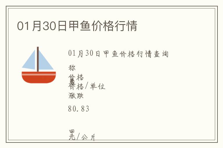 01月30日甲魚(yú)價(jià)格行情