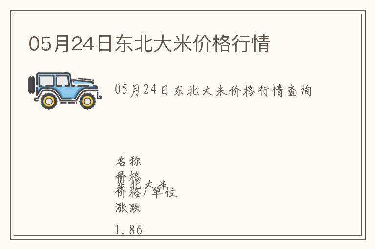 05月24日東北大米價格行情