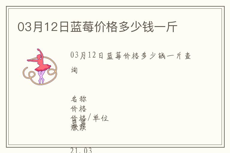 03月12日藍莓價格多少錢一斤