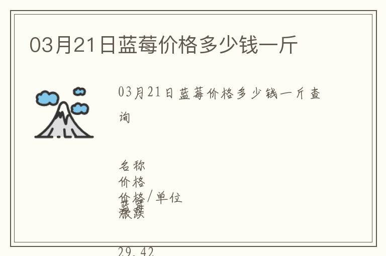 03月21日藍(lán)莓價(jià)格多少錢一斤