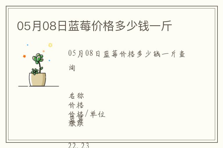 05月08日藍莓價格多少錢一斤