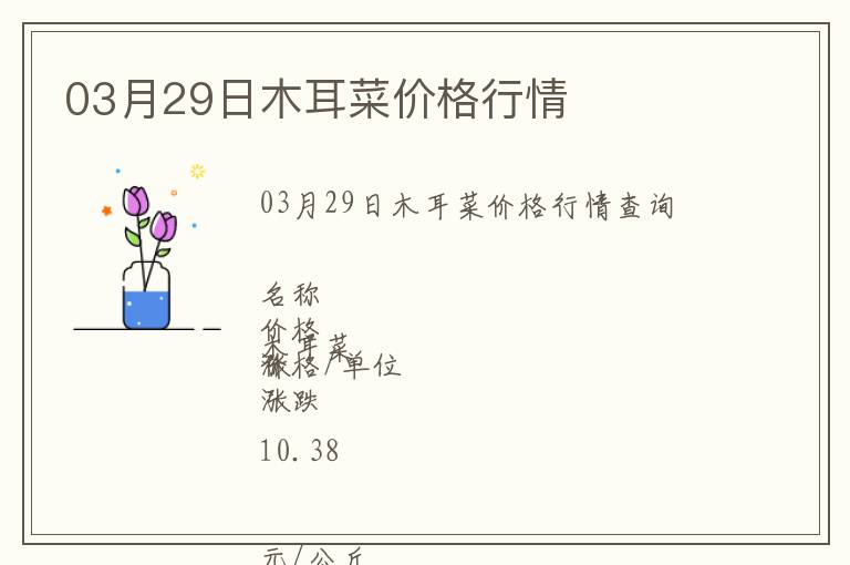03月29日木耳菜價格行情