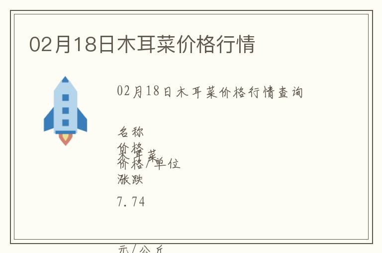 02月18日木耳菜價格行情