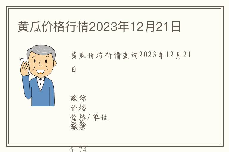 黃瓜價(jià)格行情2023年12月21日