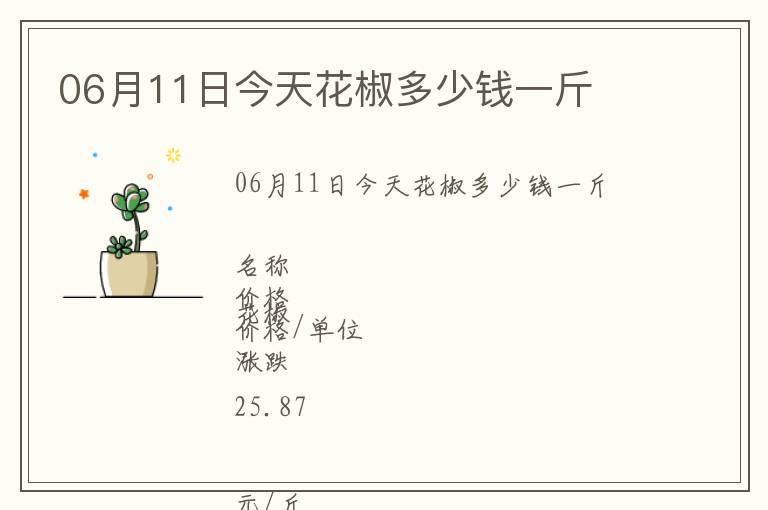 06月11日今天花椒多少錢(qián)一斤