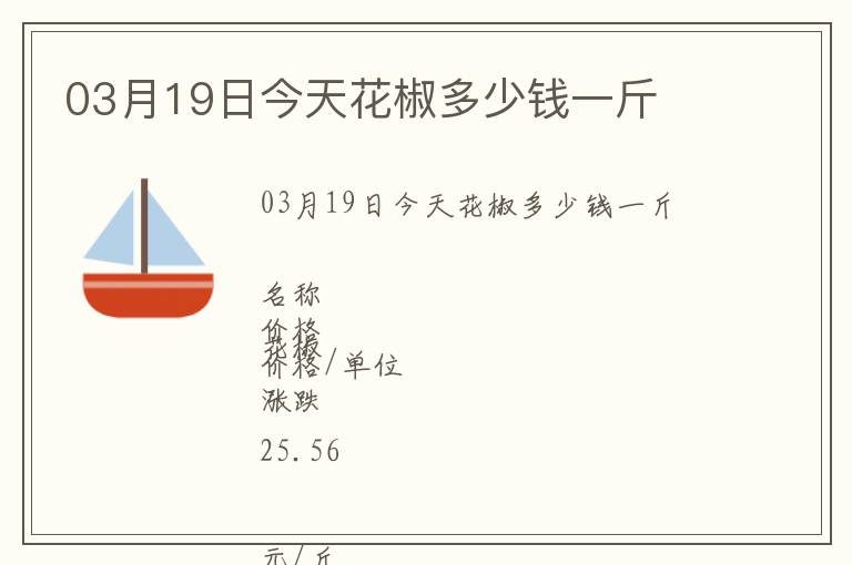 03月19日今天花椒多少錢一斤
