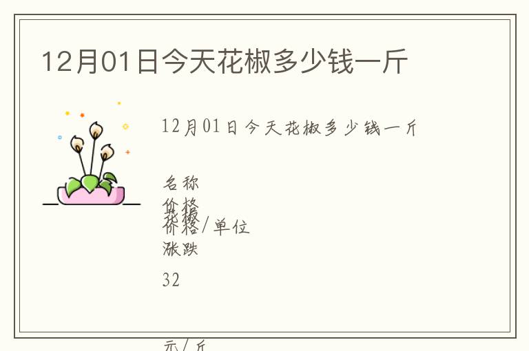 12月01日今天花椒多少錢一斤