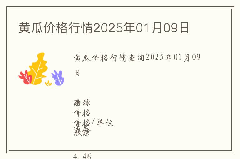 黃瓜價(jià)格行情2025年01月09日