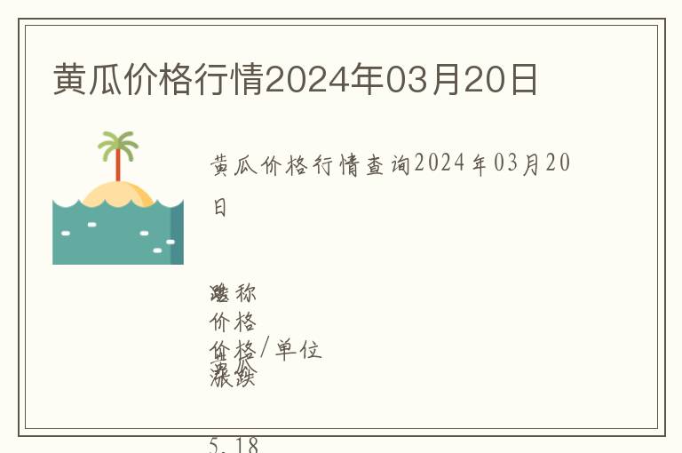 黃瓜價(jià)格行情2024年03月20日