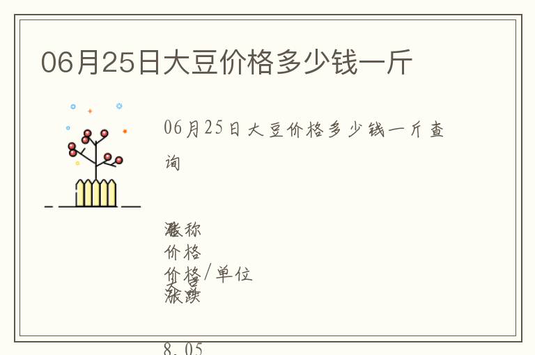 06月25日大豆價格多少錢一斤