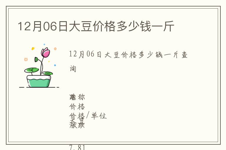 12月06日大豆價(jià)格多少錢一斤