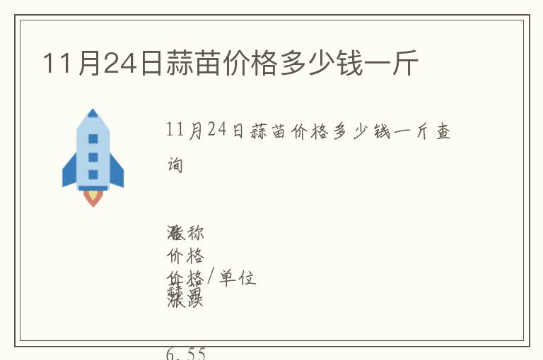 11月24日蒜苗價(jià)格多少錢(qián)一斤