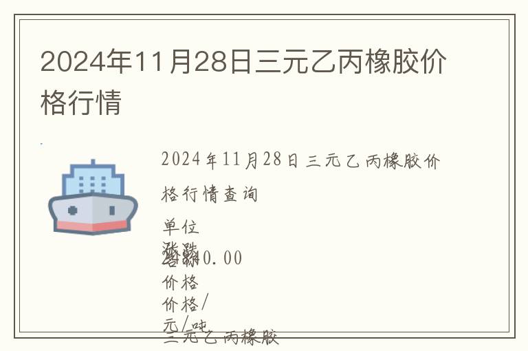 2024年11月28日三元乙丙橡膠價格行情