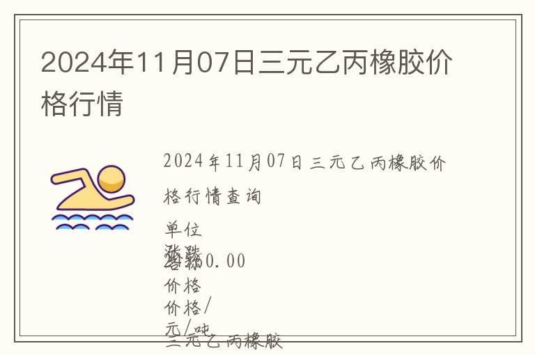 2024年11月07日三元乙丙橡膠價(jià)格行情