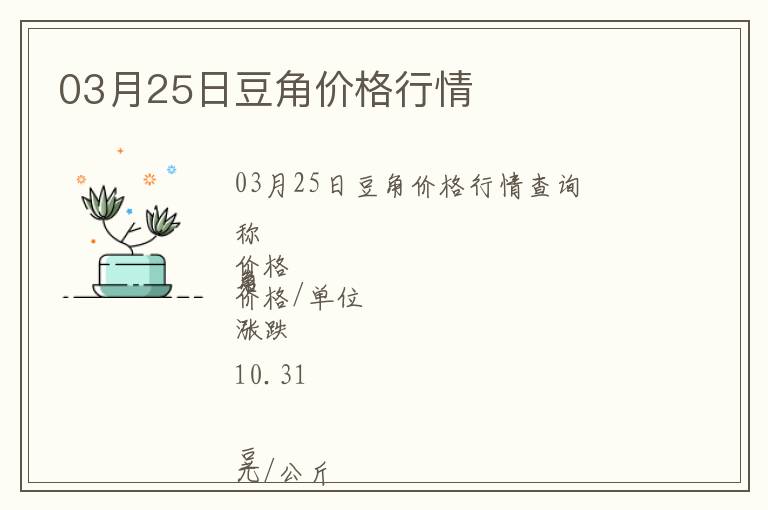 03月25日豆角價格行情
