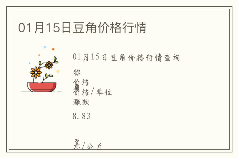 01月15日豆角價格行情