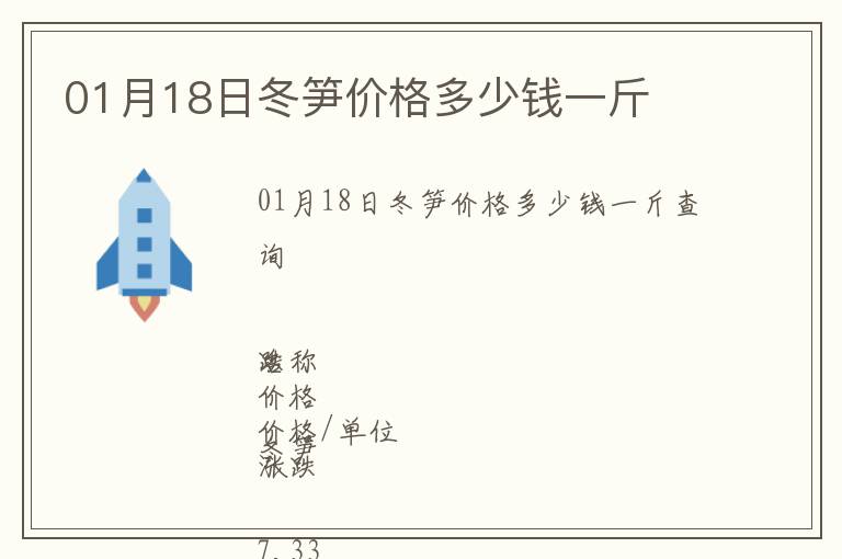 01月18日冬筍價(jià)格多少錢一斤
