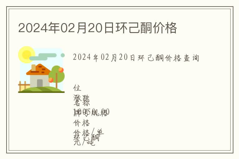 2024年02月20日環(huán)己酮價格