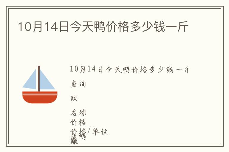 10月14日今天鴨價格多少錢一斤