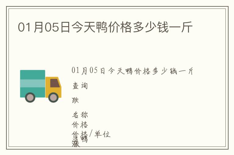 01月05日今天鴨價格多少錢一斤