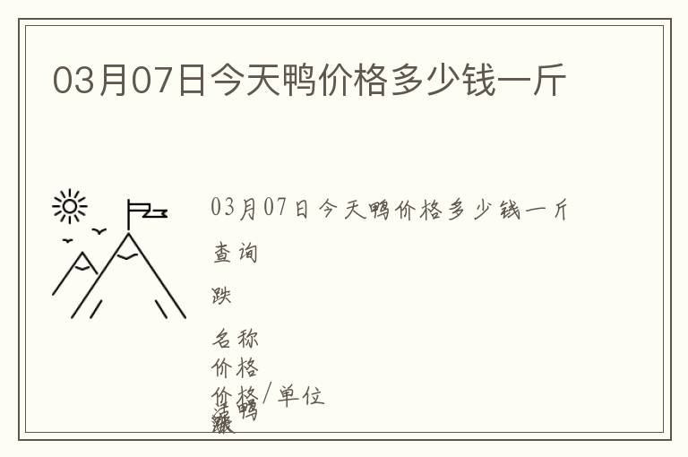 03月07日今天鴨價格多少錢一斤