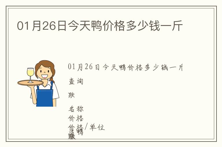 01月26日今天鴨價(jià)格多少錢(qián)一斤