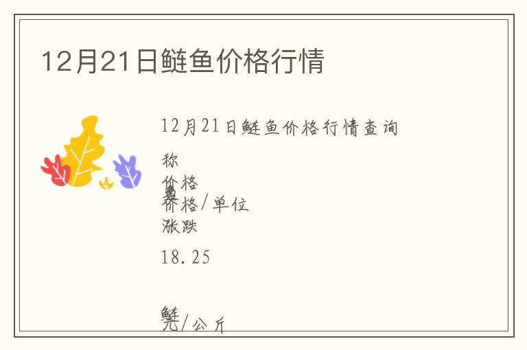 12月21日鰱魚價(jià)格行情
