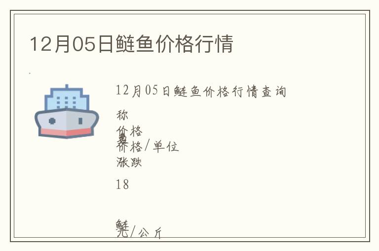 12月05日鰱魚價(jià)格行情