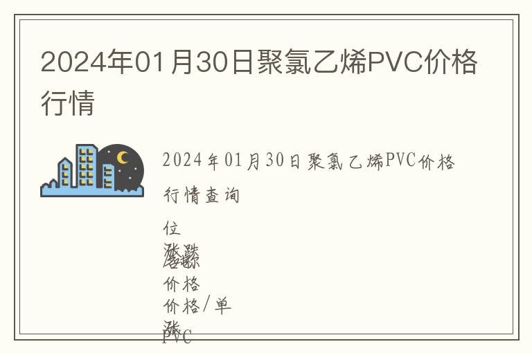2024年01月30日聚氯乙烯PVC價格行情