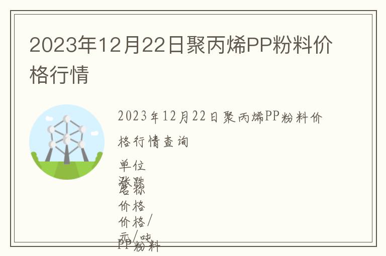 2023年12月22日聚丙烯PP粉料價(jià)格行情
